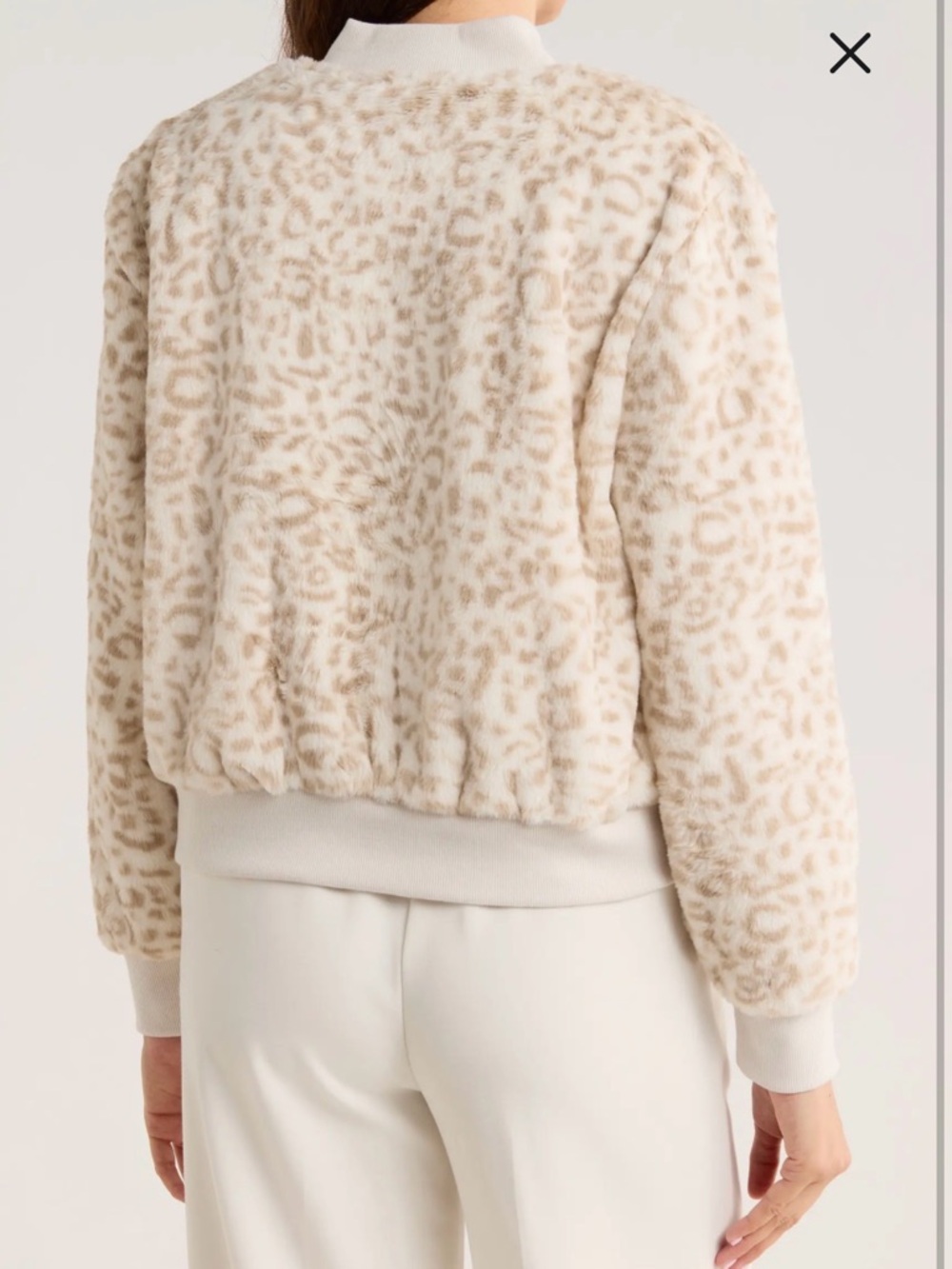SANCTUARY Faux Fur Leopard-Print Bomber Jacket in Cream NEW! ✨ - Picture 3 of 9